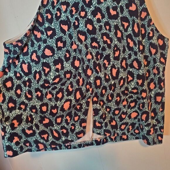 H&M teal / pink leopard tank top M - Picture 5 of 8